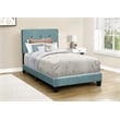 Bed - Twin Size - Upholstered - Bedroom - Frame Only - Youth - Light Blue Boucle
