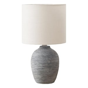 Lighting - 17&quoth - Table Lamp - gray Ceramic - Ivory/Cream Shade - Contemporary
