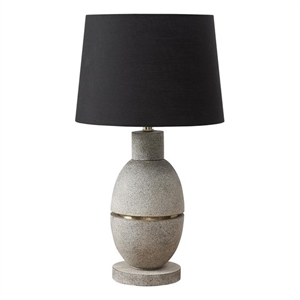 Lighting - 25&quoth - Table Lamp - gray Resin - Black Shade - Contemporary - Modern