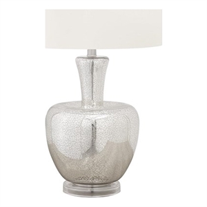 Lighting - 26&quoth - Table Lamp - Silver Glass - Ivory/Cream Shade - Contemporary
