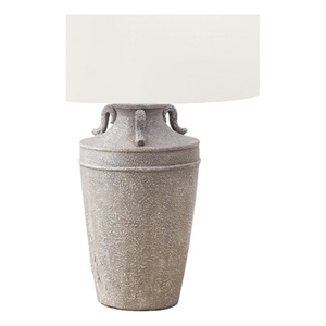 Lighting - 28&quoth - Table Lamp - Gray Ceramic - Ivory/Cream Shade - Transitional