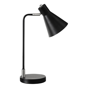 Lighting - 17&quoth - Table Lamp - Black Metal - Silver Metal - Contemporary