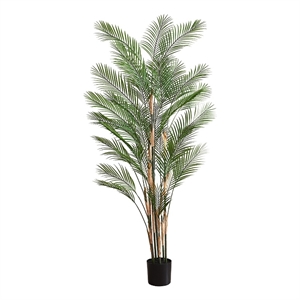 Artificial Plant - 83&quot Tall - Palm Tree - Indoor - Real Touch - Black Pot