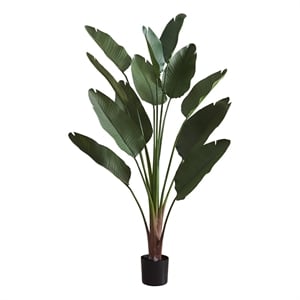 Artificial Plant - 83&quot Tall - Palm Tree - Indoor - Real Touch - Black Pot