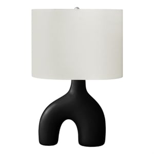 Lighting - 25&quoth - Table Lamp - Black Ceramic - Ivory/Cream Shade - Contemporary
