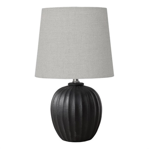 Lighting - 19&quoth - Table Lamp - Black Resin - gray Shade - Transitional