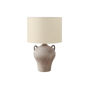 Lighting - 22&quoth - Table Lamp - Beige Ceramic - Beige Shade - Transitional