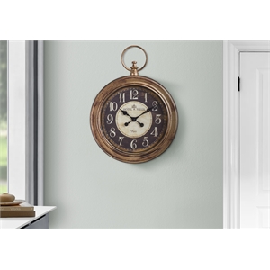 Clocks - 18&quot Round - Wall Clock - Antique Brown - Traditional
