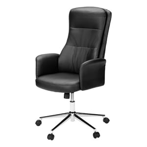 Office Chair - Swivel - Adjustable Height - Armrests - Ergonomic - Black - Metal