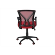 Office Chair - Adjustable Height - Swivel - Ergonomic - Armrests - Red Mesh