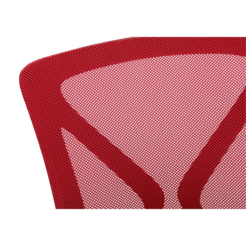 Office Chair - Adjustable Height - Swivel - Ergonomic - Armrests - Red Mesh