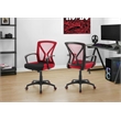 Office Chair - Adjustable Height - Swivel - Ergonomic - Armrests - Red Mesh