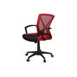 Office Chair - Adjustable Height - Swivel - Ergonomic - Armrests - Red Mesh