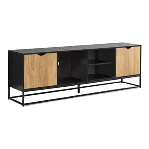 Tv Stand - 72&quot - Console - Media Center - Storage - Living Room - Black Metal
