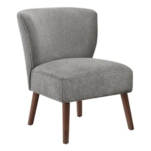 Accent Chair - 33&quotH - Upholstered - Living Room - Bedroom - Light Gray - Walnut