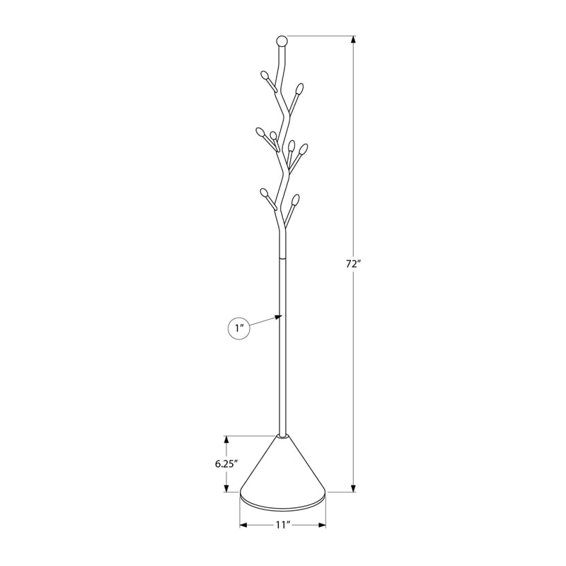 Coat Rack - Hall Tree - 8 Hooks - Entryway - 72