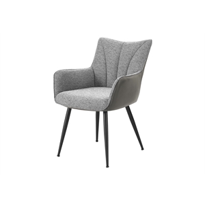Dining Chair - 35&quotH - 2pcs - Upholstered - Dining - Kitchen - Light Gray Fabric