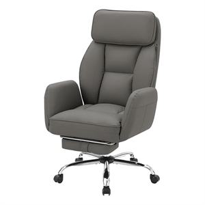 Office Chair - Adjustable Height - Ergonomic - Desk - Dark Gray Faux Leather