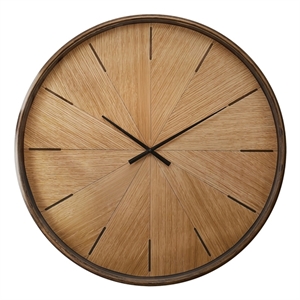 Clocks - 30&quot Round - Large Oversized - Wall Clock - Brown Plastic Frame