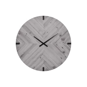 Clocks - 30&quot Round - Large Oversized - Wall Clock - Gray - Black Metal - LED