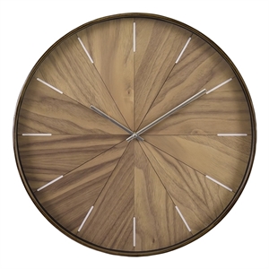 Clocks - 20&quot Round - Wall Clock - Light Brown Face - Brown Plastic Frame