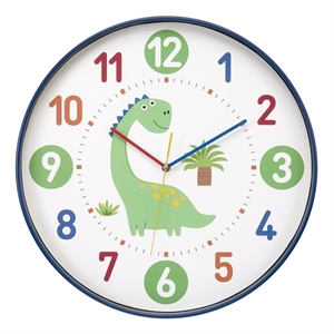 Clocks - 18&quot Round - Wall Clock - Multi-Color Face - Blue Plastic Frame