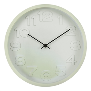 Monarch 12&quot Round Juvenile Wall Clock in Light Green Face - Green Plastic Frame