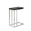 Monarch Hollow-Core Metal Accent Table in Chrome and Cappuccino
