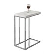 Monarch Hollow-Core Accent Table  in Glossy White and Chrome