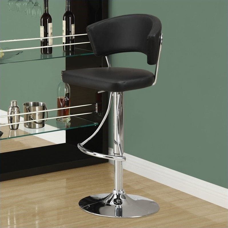 28" Hydraulic Lift Bar Stool in Black and Chrome I 2300