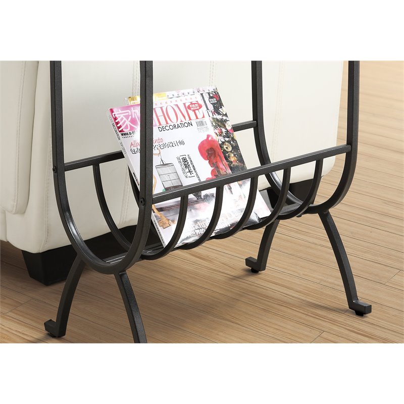 Monarch Stardust Metal Magazine Table in Brown with Tempered Glass
