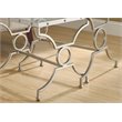 Monarch 2 Piece Square Nesting Tables in Satin Silver with Glass Top