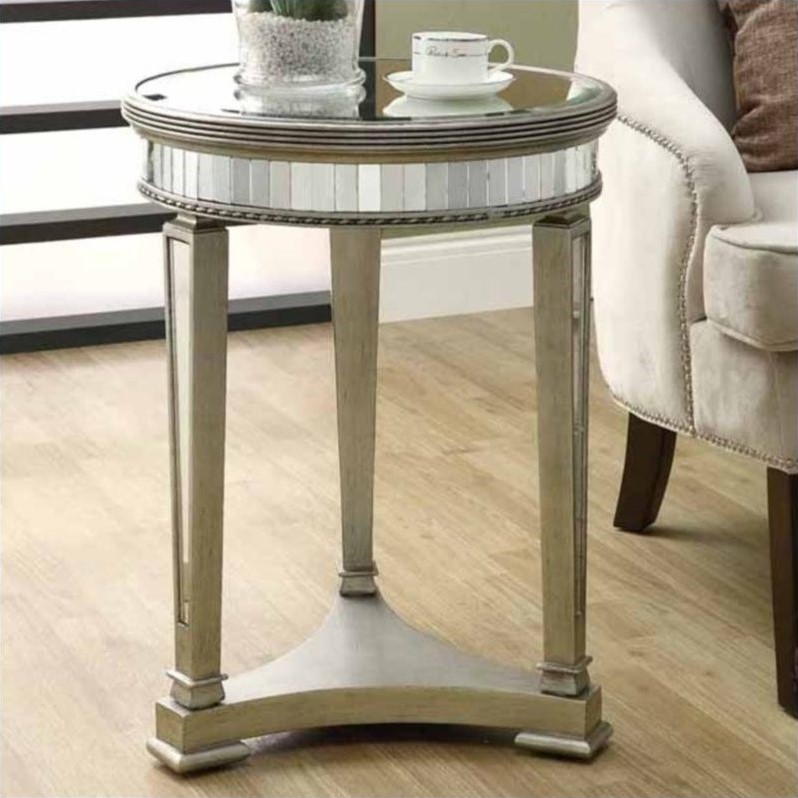 20 Diameter Accent Table In Mirrored Finish I 3705   452482 L 