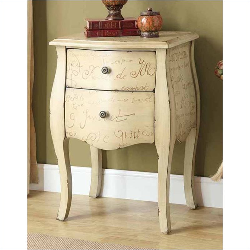Monarch Vintage French Bombay Accent Chest in Antique White with 2