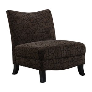 Fabric Accent Slipper Chair in Brown