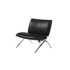 Modern Faux Leather Accent Chair in Black