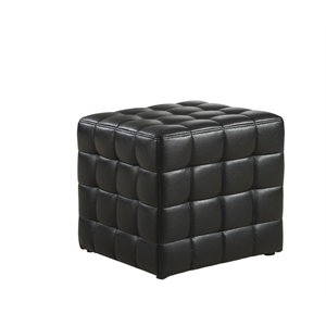 faux leather cube ottoman