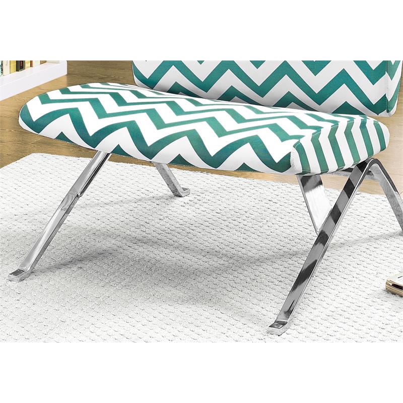Accent Chair Armless Fabric Living Room Bedroom Fabric Green Chrome
