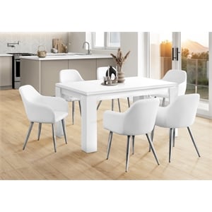 Dining Table 60&quot Rectangular Kitchen Wood Dining Room Laminate White