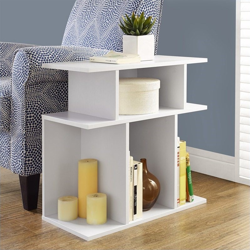 Accent Table Side End Nightstand Lamp Living Room Bedroom Laminate White