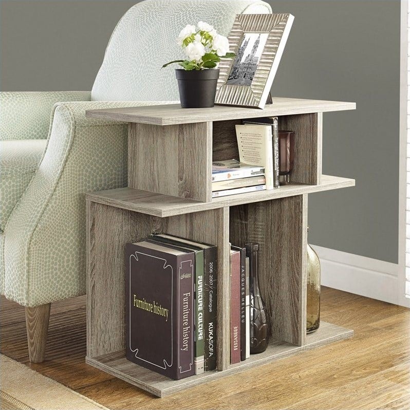 Monarch 24" Accent Side Table in Dark Taupe 