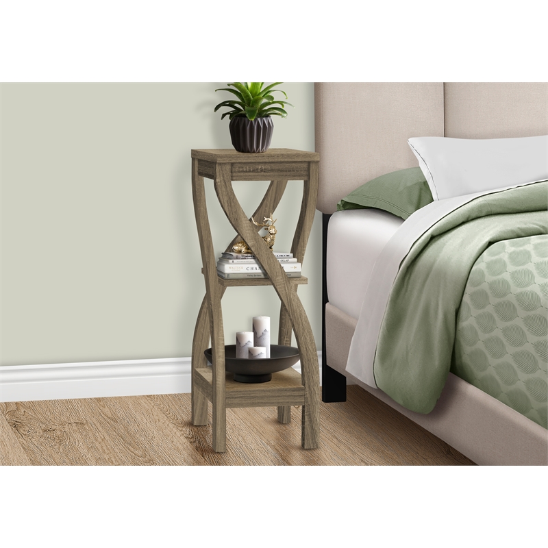 Accent Table Side End Plant Stand Square Bedroom Laminate Brown