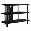 Tv Stand 36 Inch Console Living Room Bedroom Tempered Glass Black