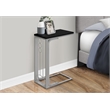 Accent Table C-shaped End Side Snack Living Room Bedroom Metal Black