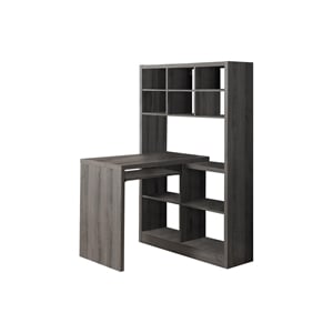 Computer Desk Bookcase Corner L Shape Work Laptop Laminate Brown