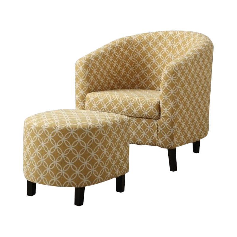 Monarch Upholstered Accent Arm Chair, Accent Arm Chair With Ottoman