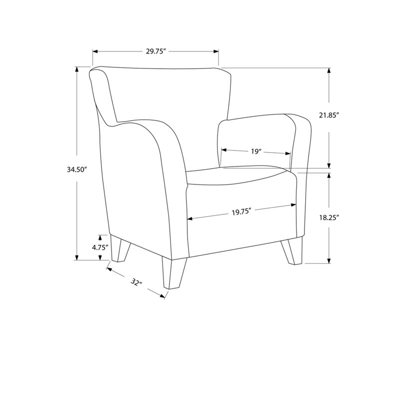 Fabric Club Chair in Black Geometric Pattern I 8079