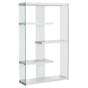 mer-720 4 shelf glass bookcase