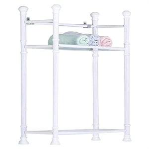 bathroom accent shelves storage metal tempered glass white contemporary