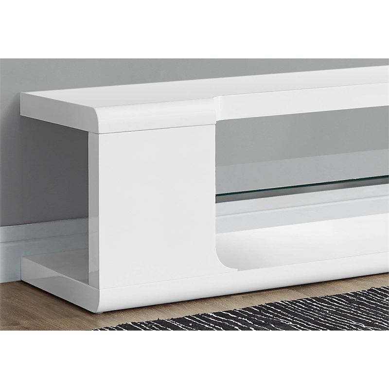 Tv Stand 60 Inch Console Living Room Bedroom Laminate Glossy White